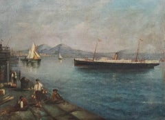 Giovanni Ciappa - Óleo del siglo XIX, La bahía de Nápoles