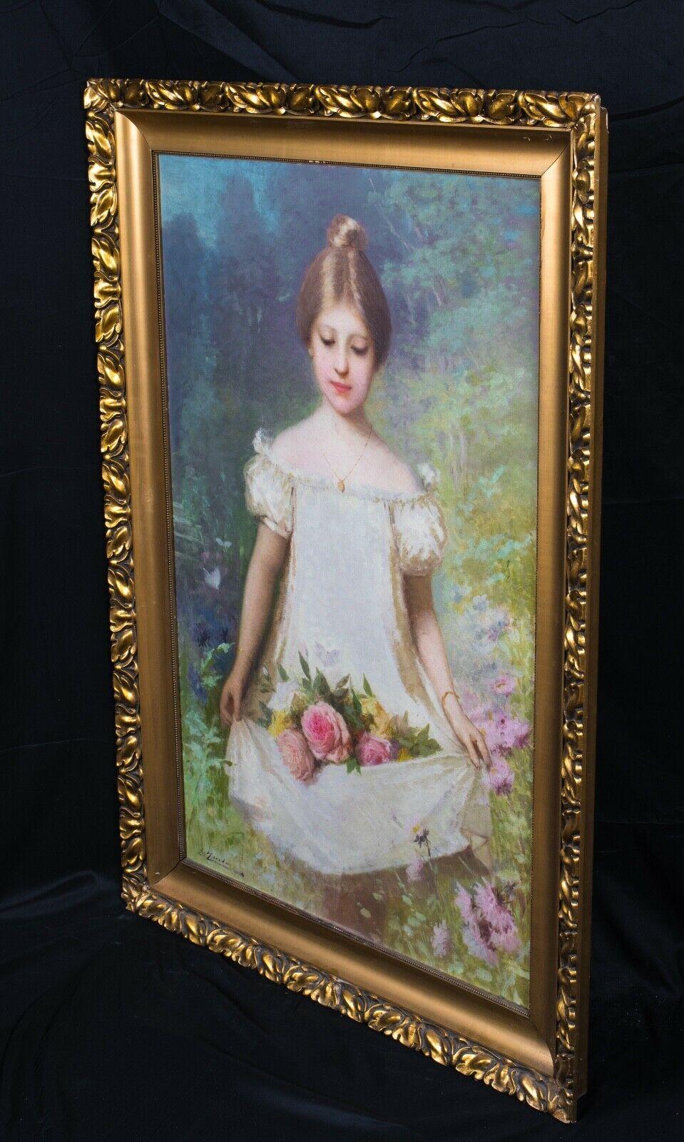 girl with a rose painting