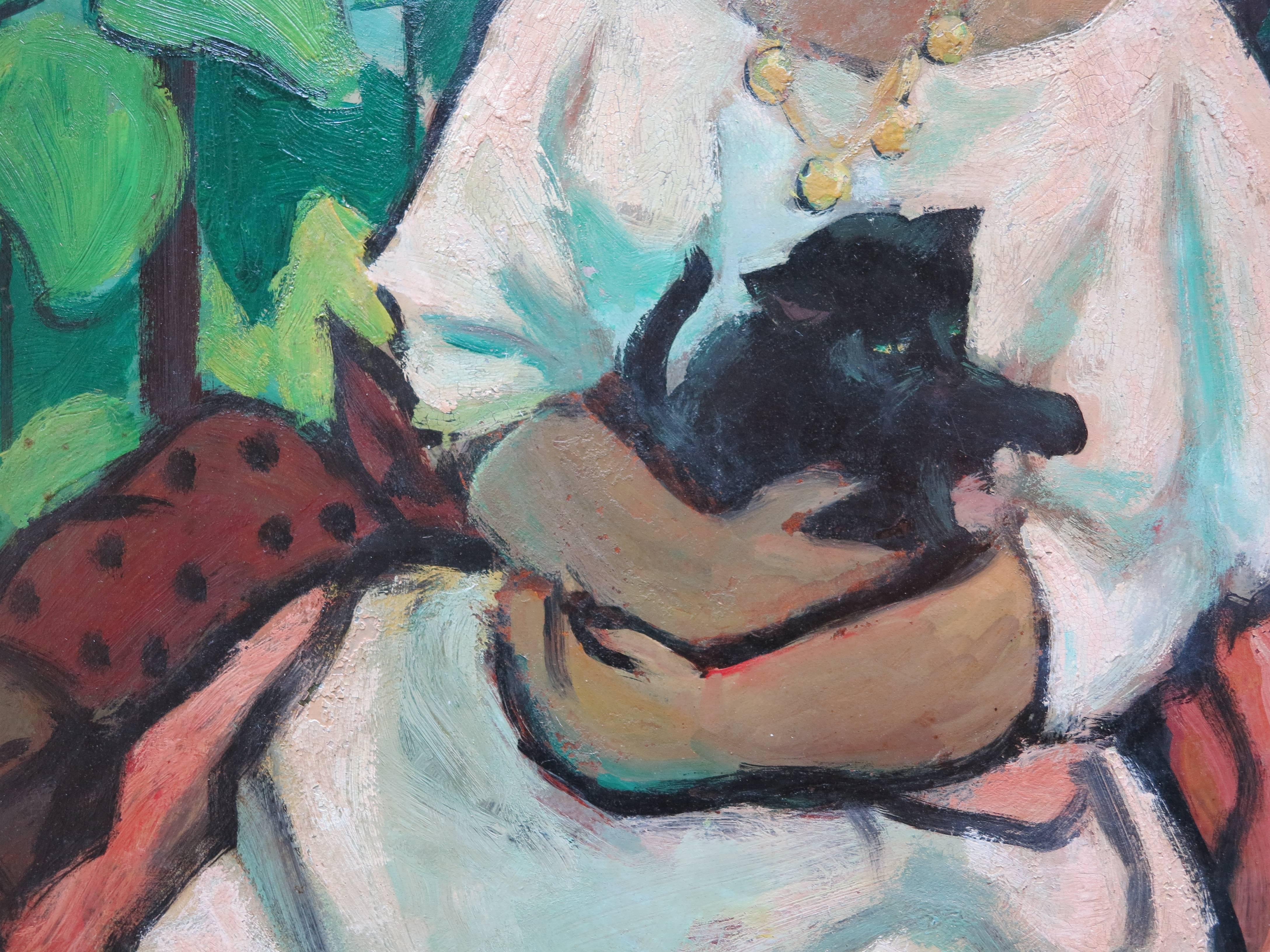 lady with a cat painting