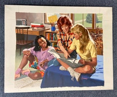 Girls Reading the Paper