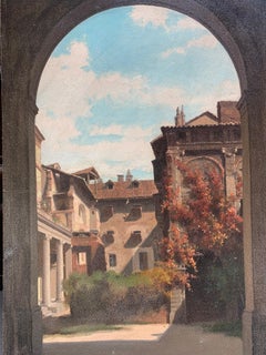 Glimpse Of A Courtyard. Italy, Late 19th Century. Italian school.