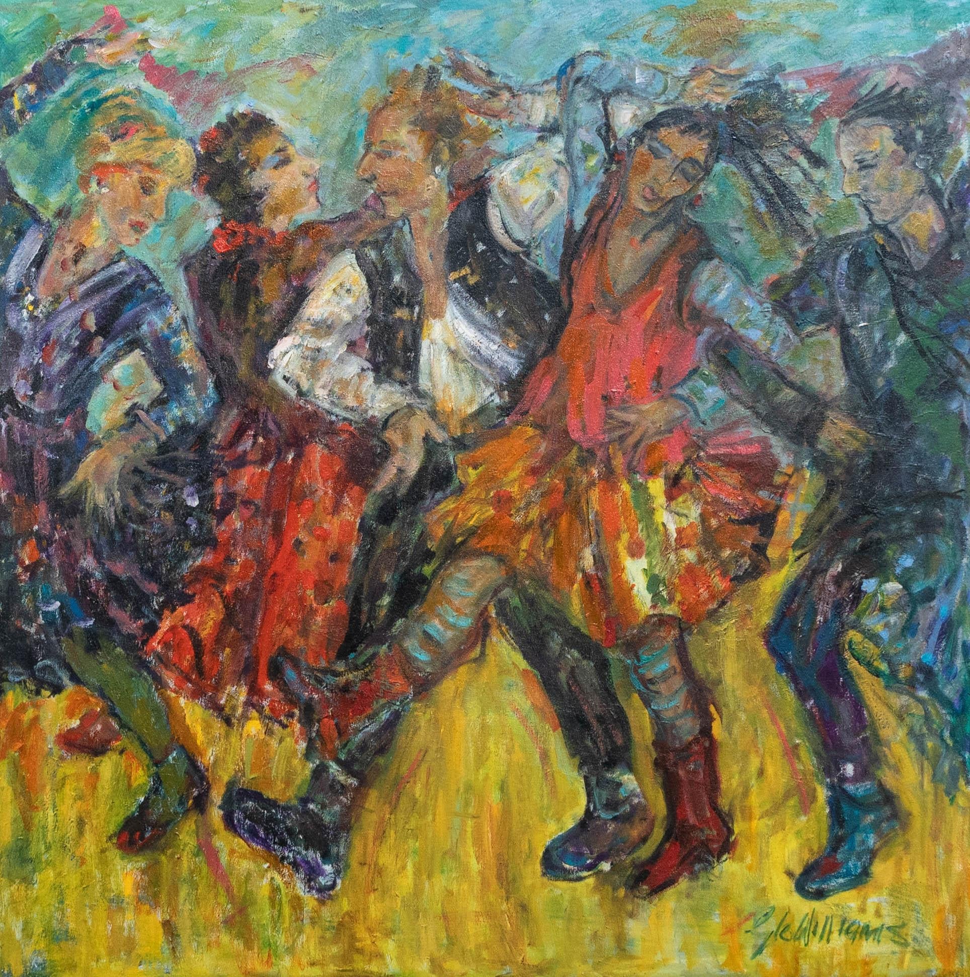 William Williams (nato nel 1940) - Olio del XX secolo, La danza - Painting di Unknown