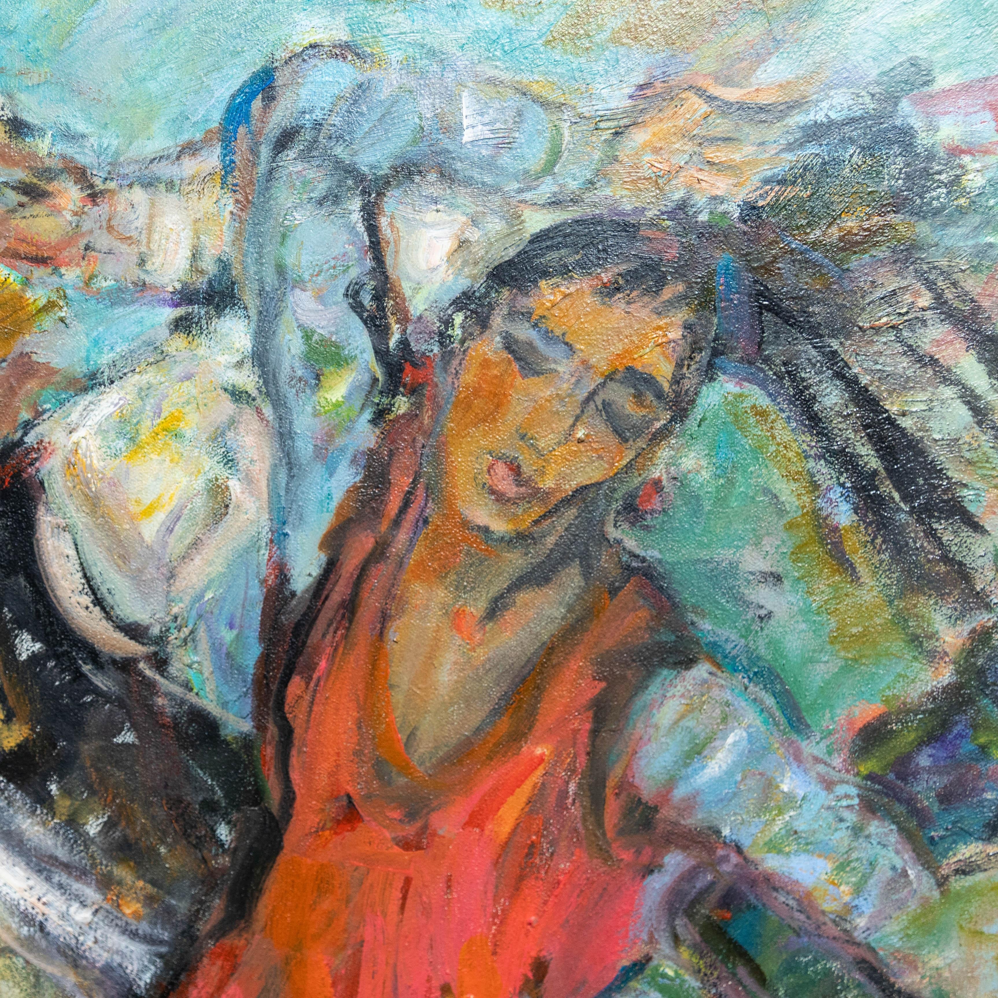 William Williams (nato nel 1940) - Olio del XX secolo, La danza 2