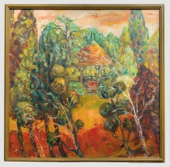 William Williams (nato nel 1940) - Olio contemporaneo, Pergola al tramonto