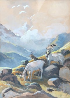 Retro Goats in the mountains
