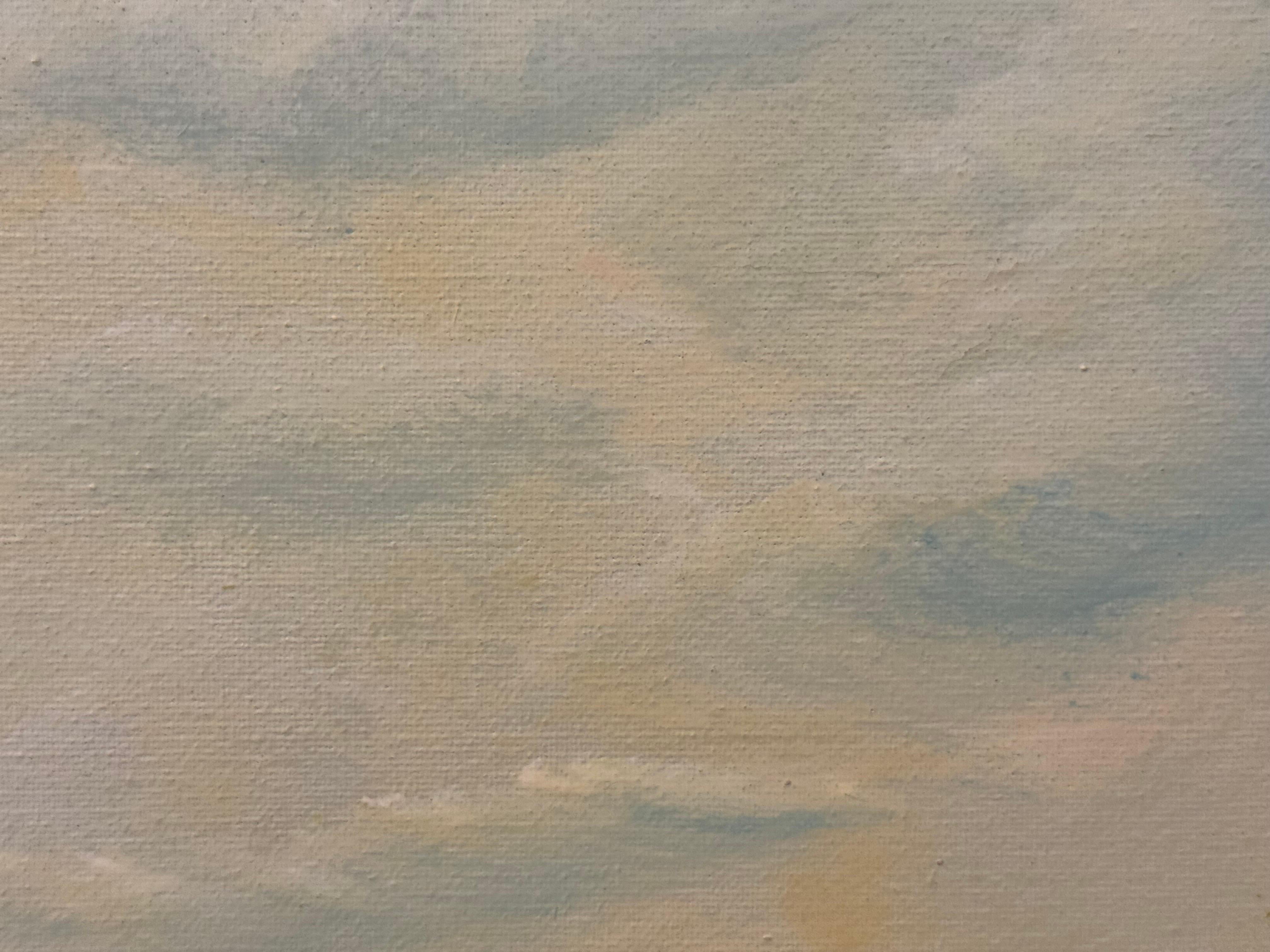 Goldener Dunst legt sich über ruhige Gewässer und hält ein Häuschen in stiller Träumerei im Angebot 10