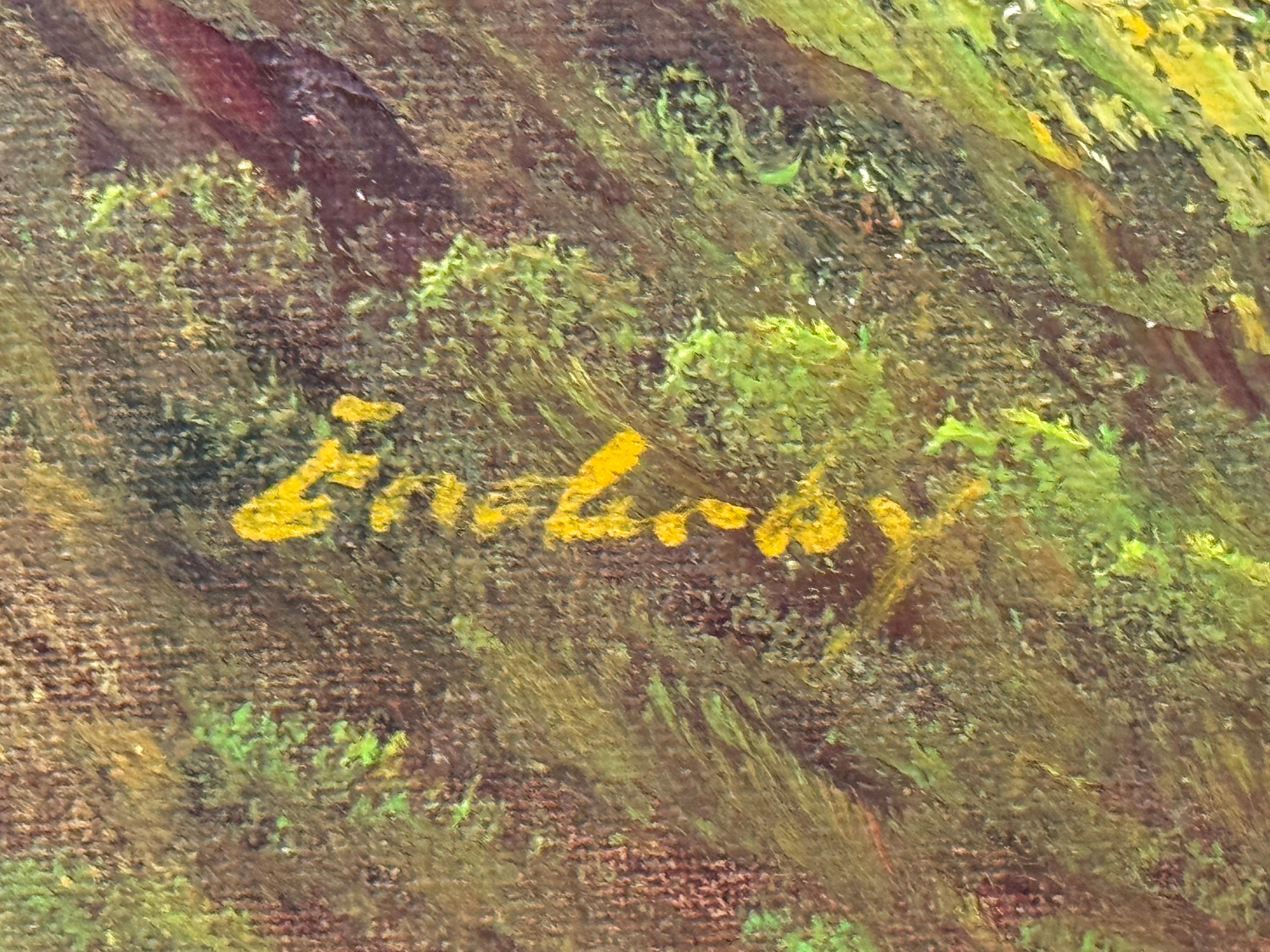 Goldener Dunst legt sich über ruhige Gewässer und hält ein Häuschen in stiller Träumerei im Angebot 13