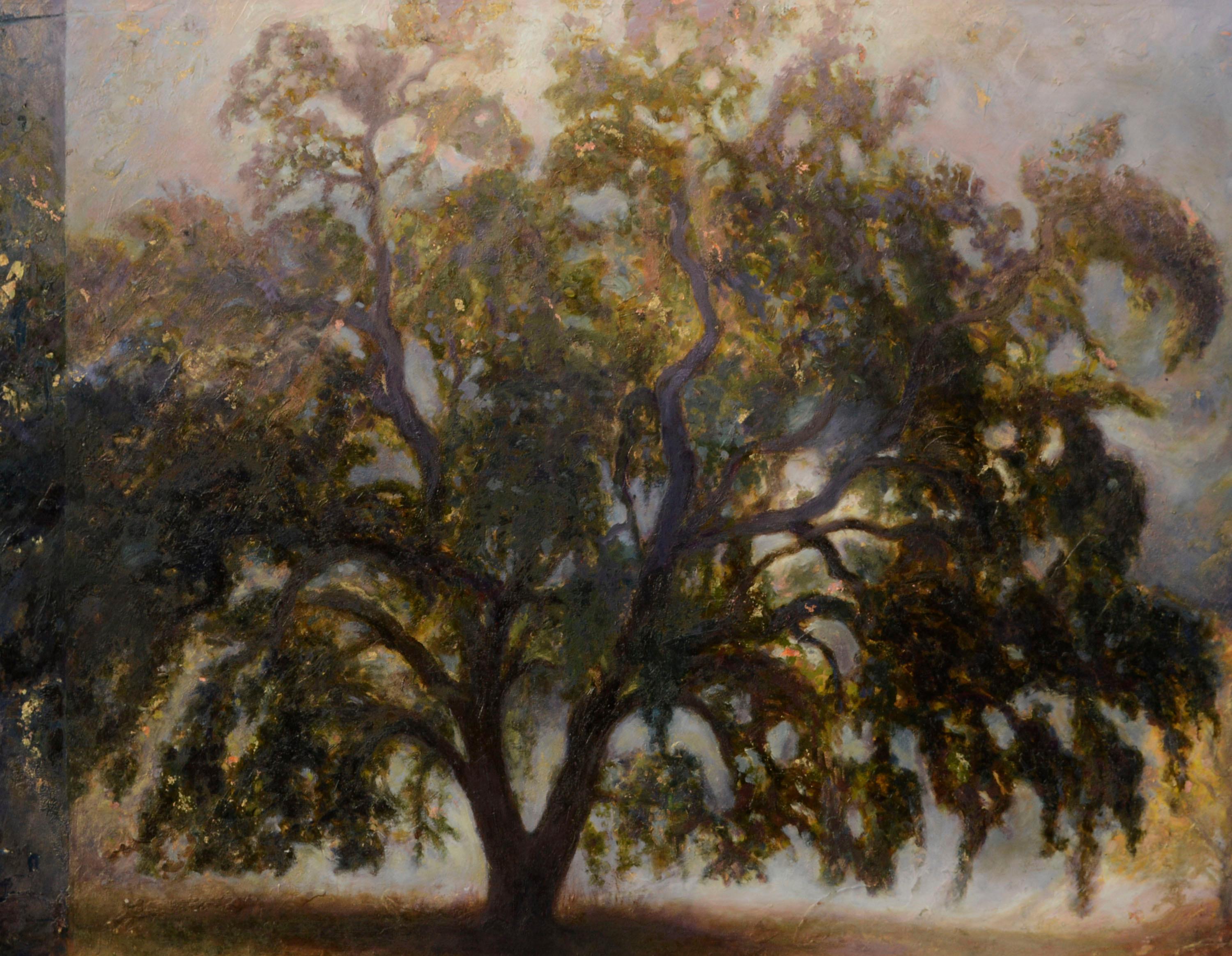 Goldene Baumlandschaft  – Painting von Unknown