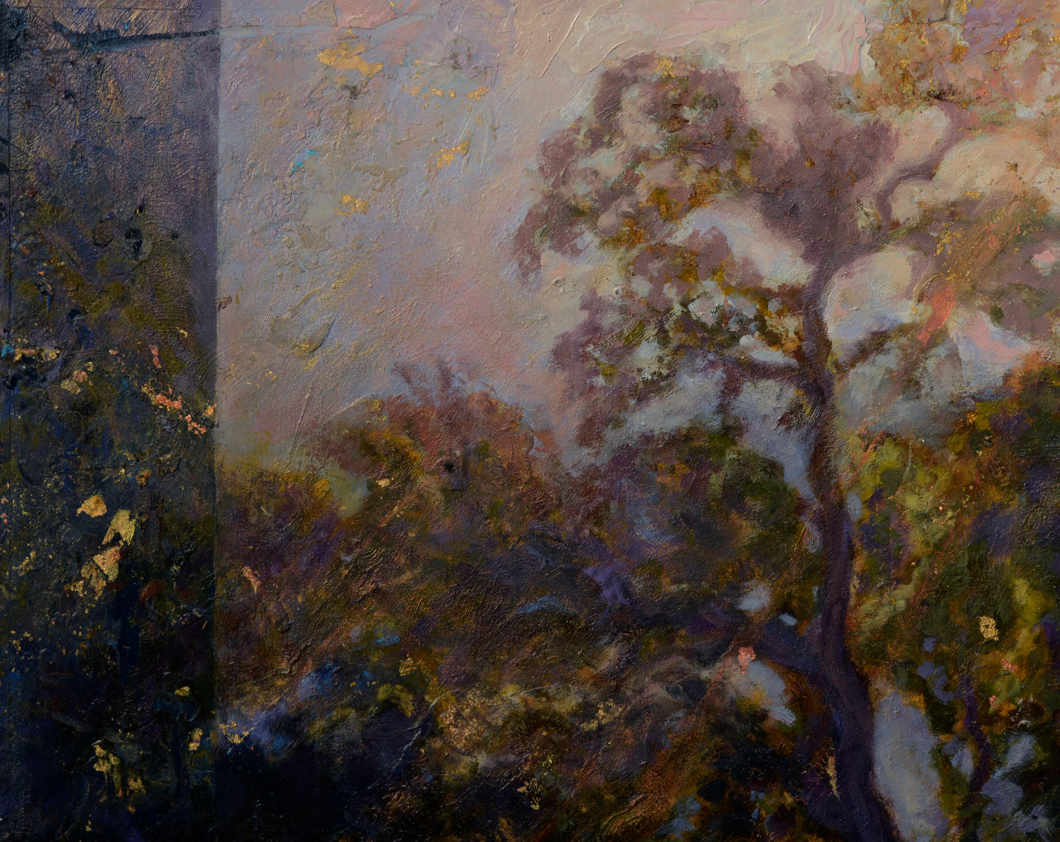 Paysage d'arbre doré  - Impressionnisme américain Painting par Unknown