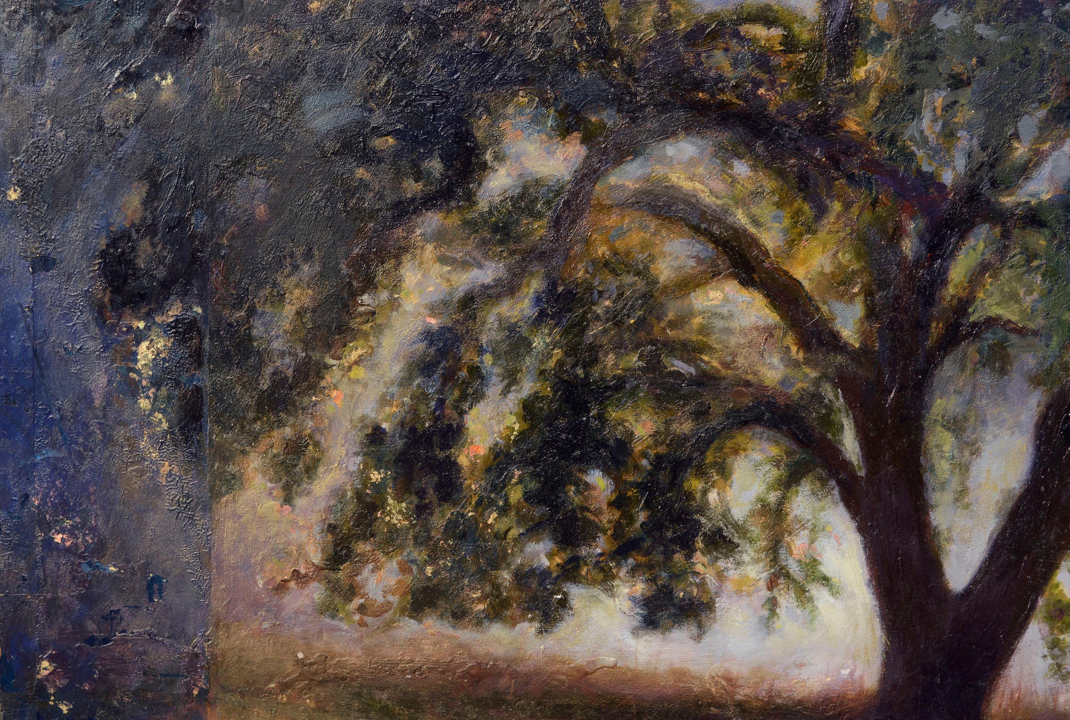 Paysage d'arbre doré  - Marron Landscape Painting par Unknown