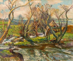 Gordon Clifford Barlow (1913-2005) - Oil, Vellan Drucksia Old Mill in Springtime