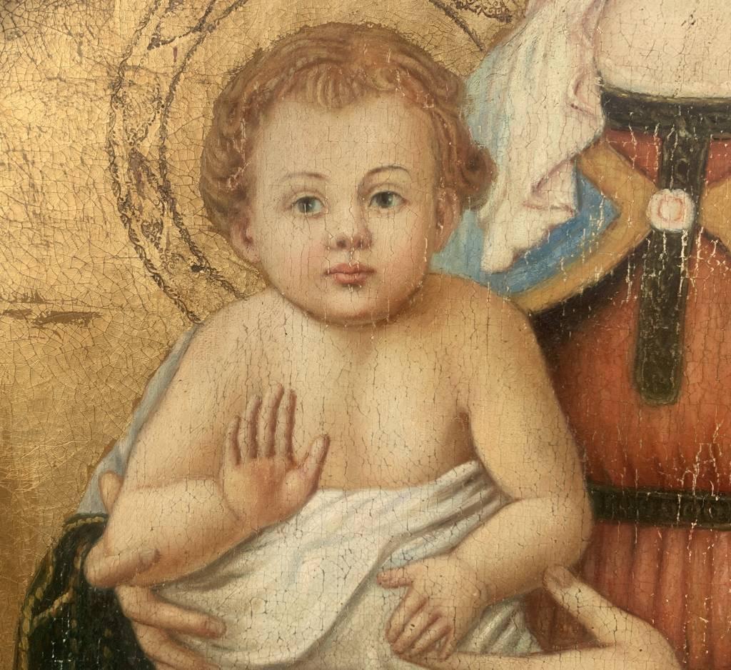 Peintre Florentine de style Gotich - peinture de figures du 19ème siècle - Child Child -  en vente 3