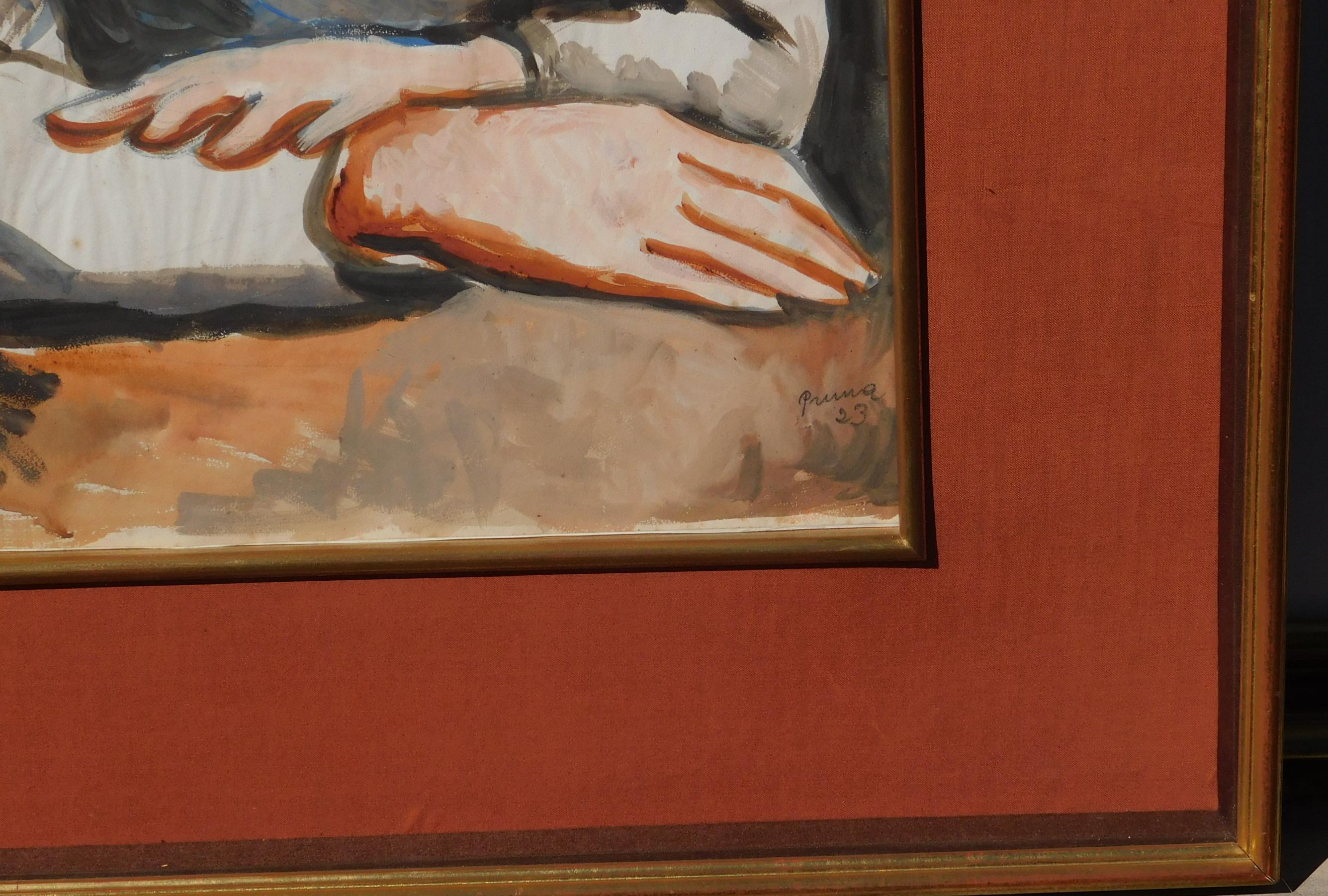 Guazzo del pittore spagnolo Pedro Pruna, 1923 - 