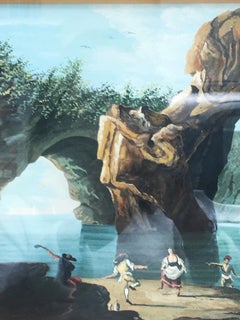 GOUACHE NAPLES MARINE - Italian landscape gouache