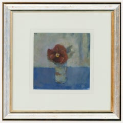 G.R - Framed Contemporary Oil, Flower in a Vase