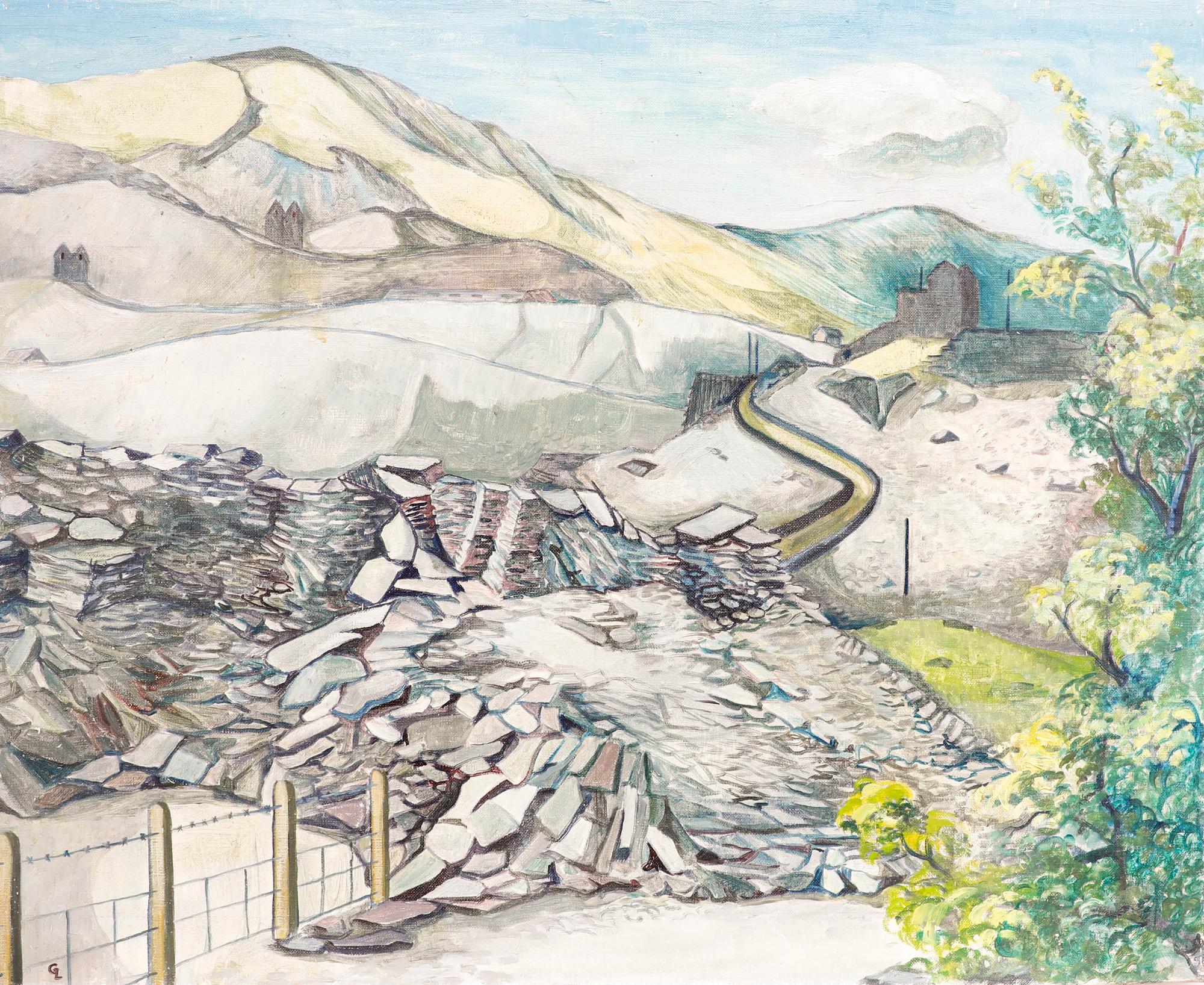 Grace Larner (1926-2022) - 20th Century Oil, Llechwedd Slate Quarries - Painting by Unknown