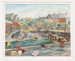 Grace Larner (1926-2022) - Framed 20th Century Oil, Craster Lifeboat Fete
