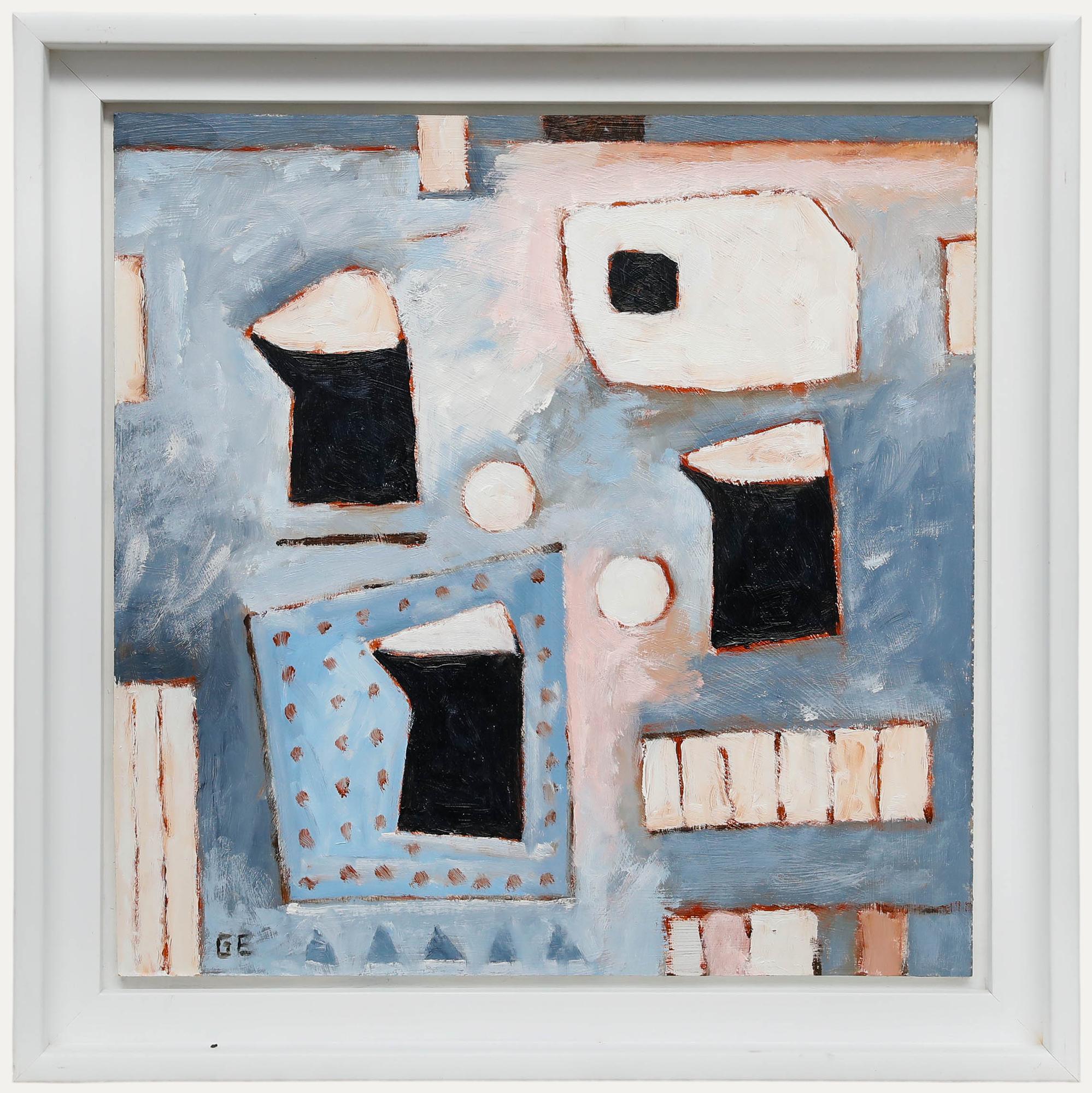 Unknown Still-Life Painting – Graham Evernden (geb. 1947) - Gerahmtes zeitgenössisches Öl, Drei schwarze Krüge