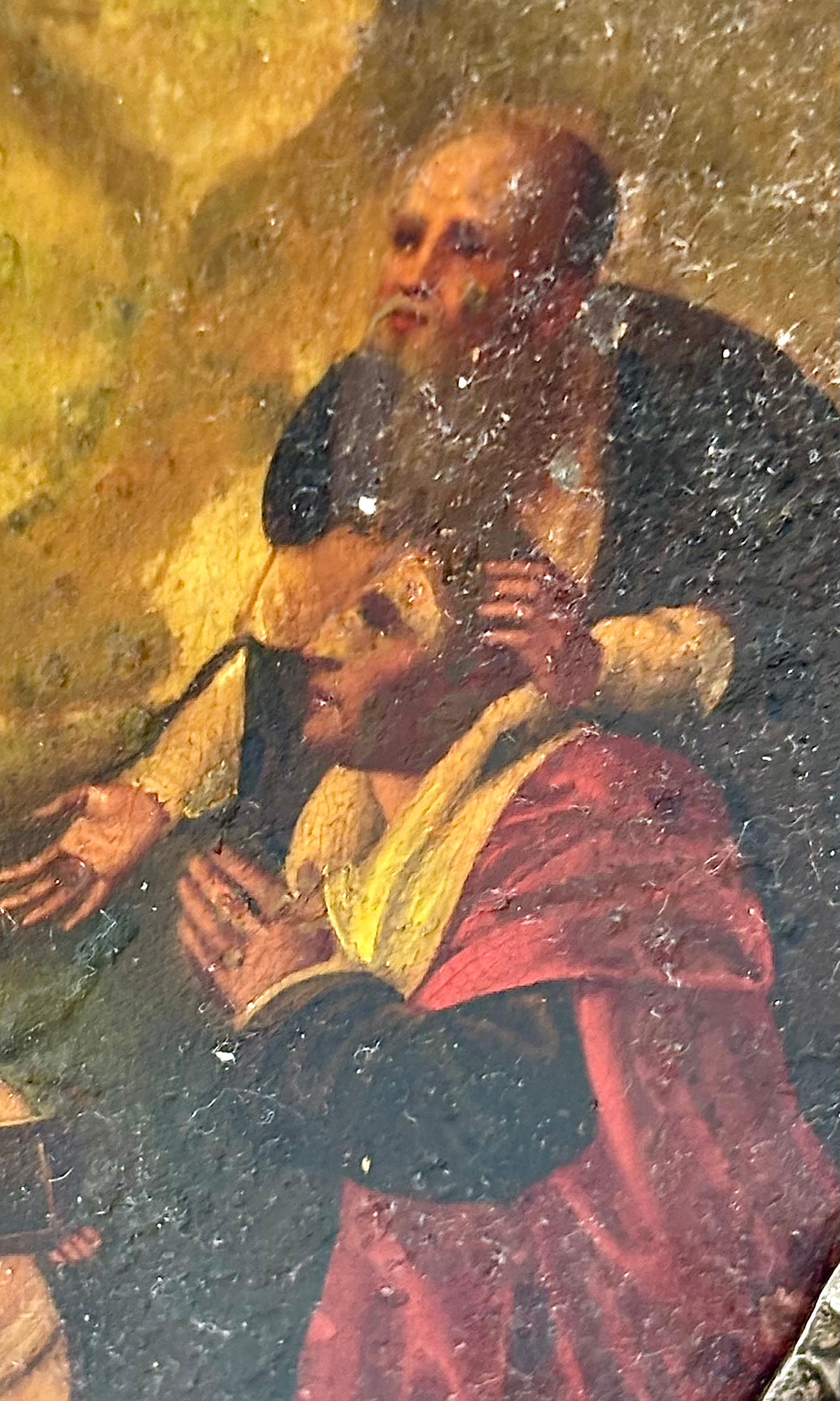 Bedeutendes Konvolut aus gemalten Nackenknochen mit religiösem Hintergrund. 
Va con marco de plata trabajada y flores, es un trabajo de orfebrería muy detallado y de calidad. 
El conjunto es de la segunda mitad del siglo XVIII, en buen estado