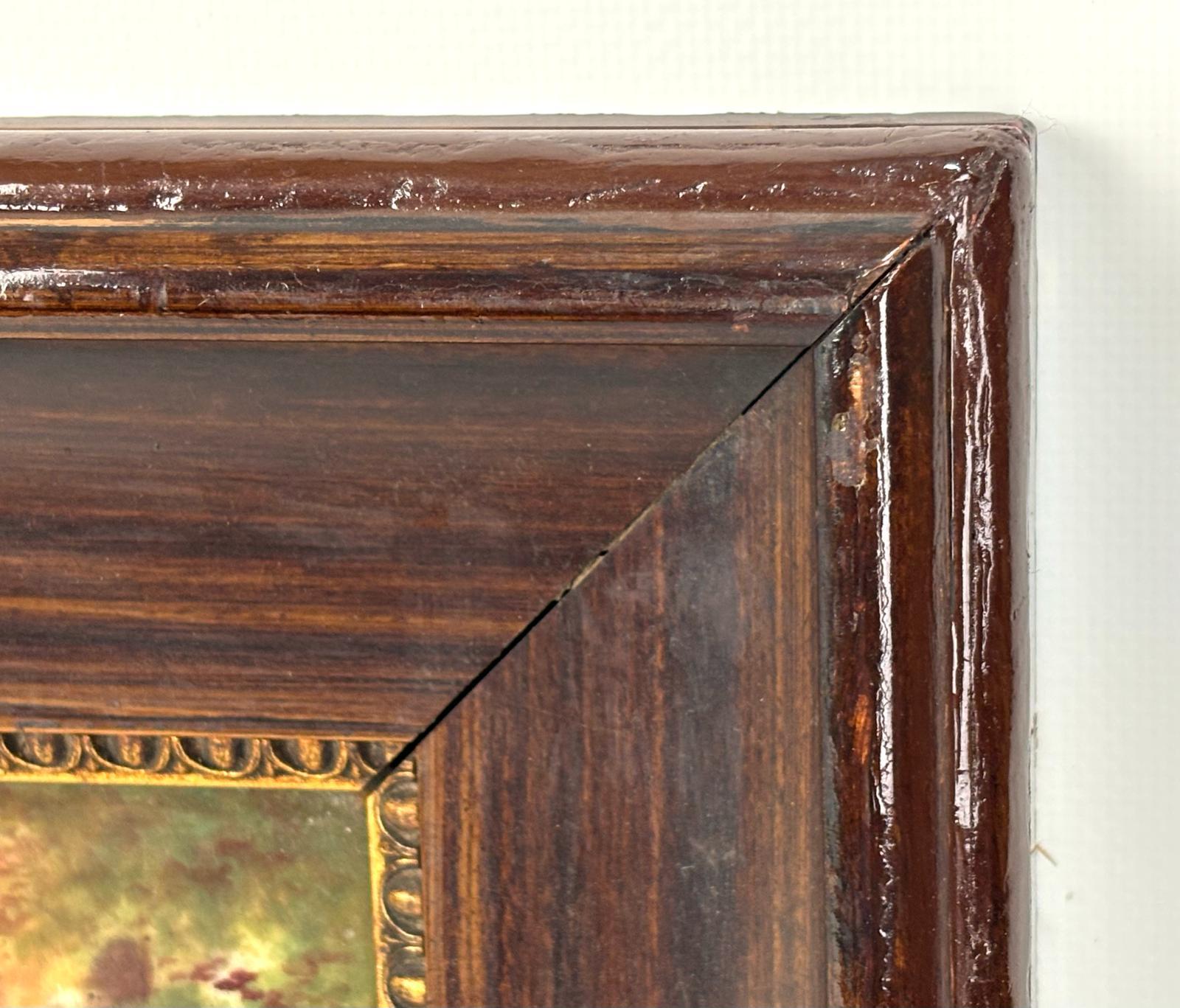GRAN PLACA PINTADA EN PORCELANA LIMOGES - SIGLO XIX - ESCENA CAMPESTRE For Sale 4