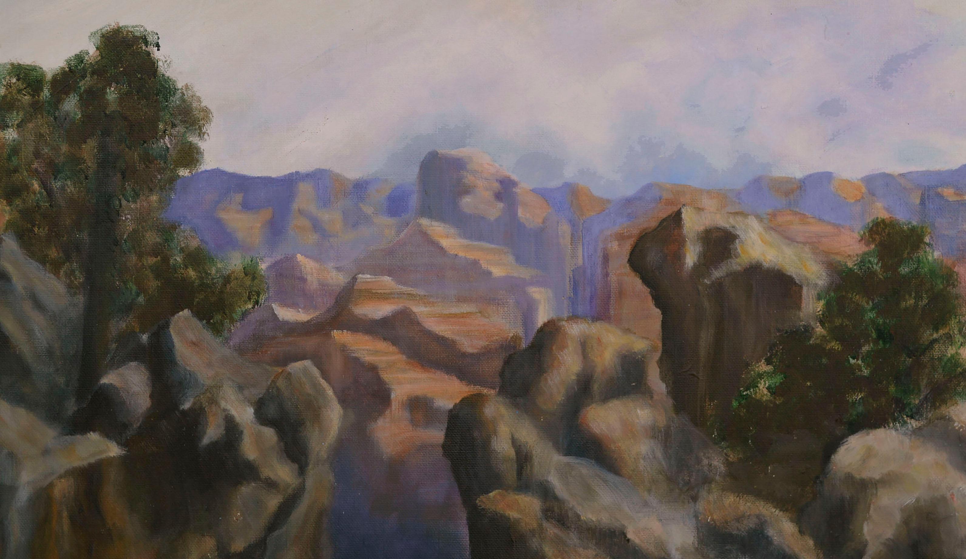 Vintage Grand Canyon Impressionist Landscape  - Painting by Unknown