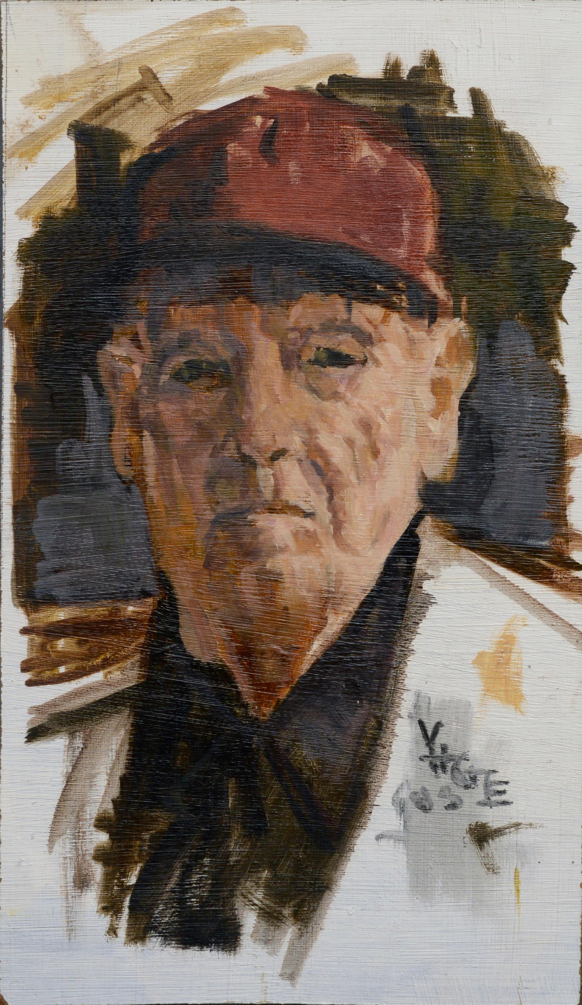 Unknown Portrait Painting - Grandfather in Baseball Cap - Portrait