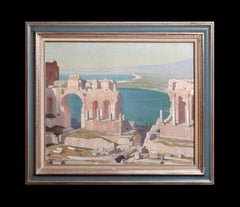 Greek Amphitheatre, Taormina, Sicily Italy 19th Century René RICHARD (1895-1982)