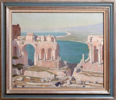 Greek Amphitheatre, Taormina, Sicily Italy 19th Century René RICHARD (1895-1982)