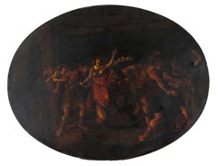 Greek Classical Scene of "Death of Agamemnon" Oil on metal