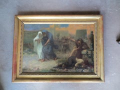 Oedipus leaves Thebes guided by Antigone