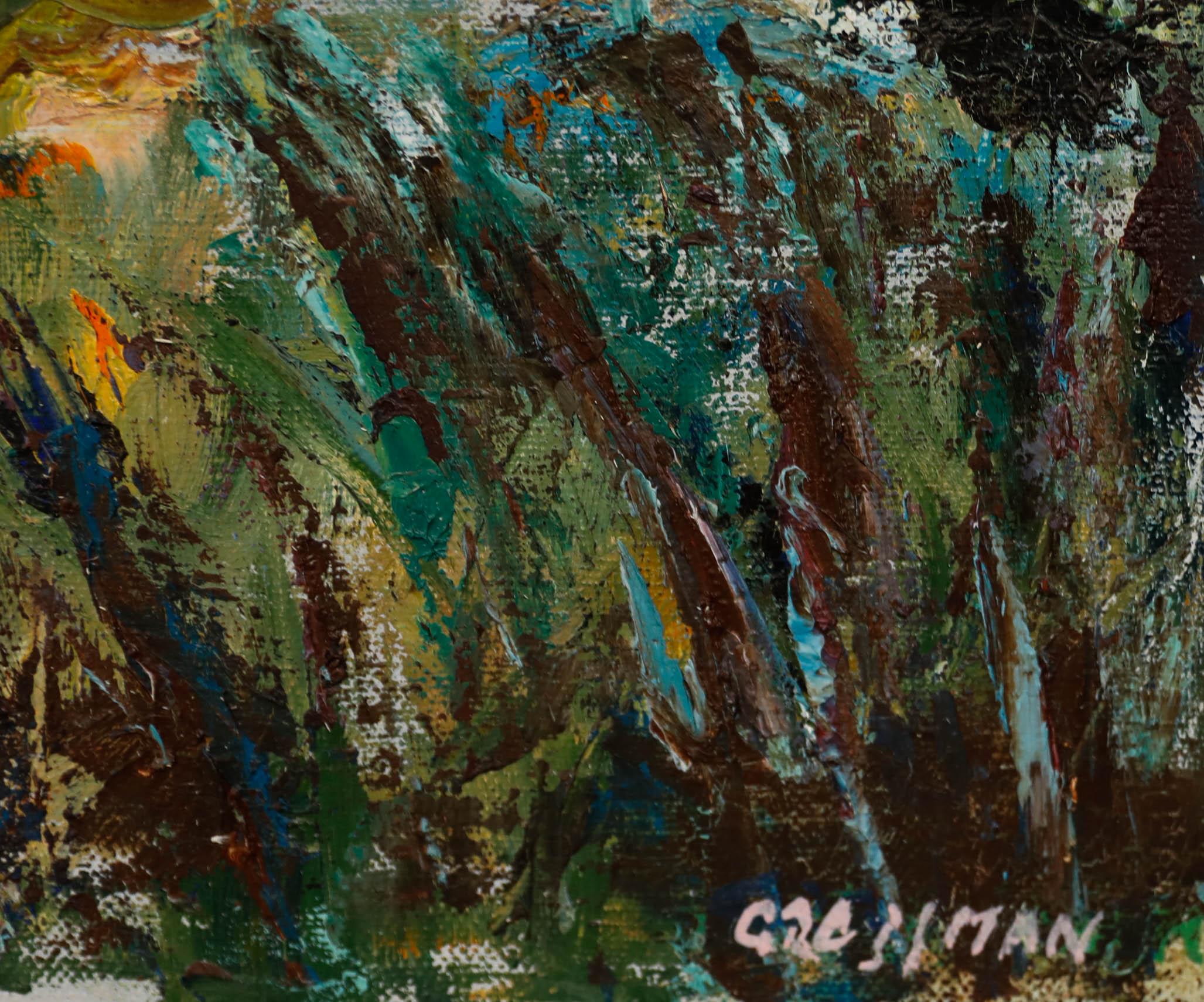 Greta Magnusson-Grossman (1906-1999) - Olio del XX secolo, Barche al molo 1