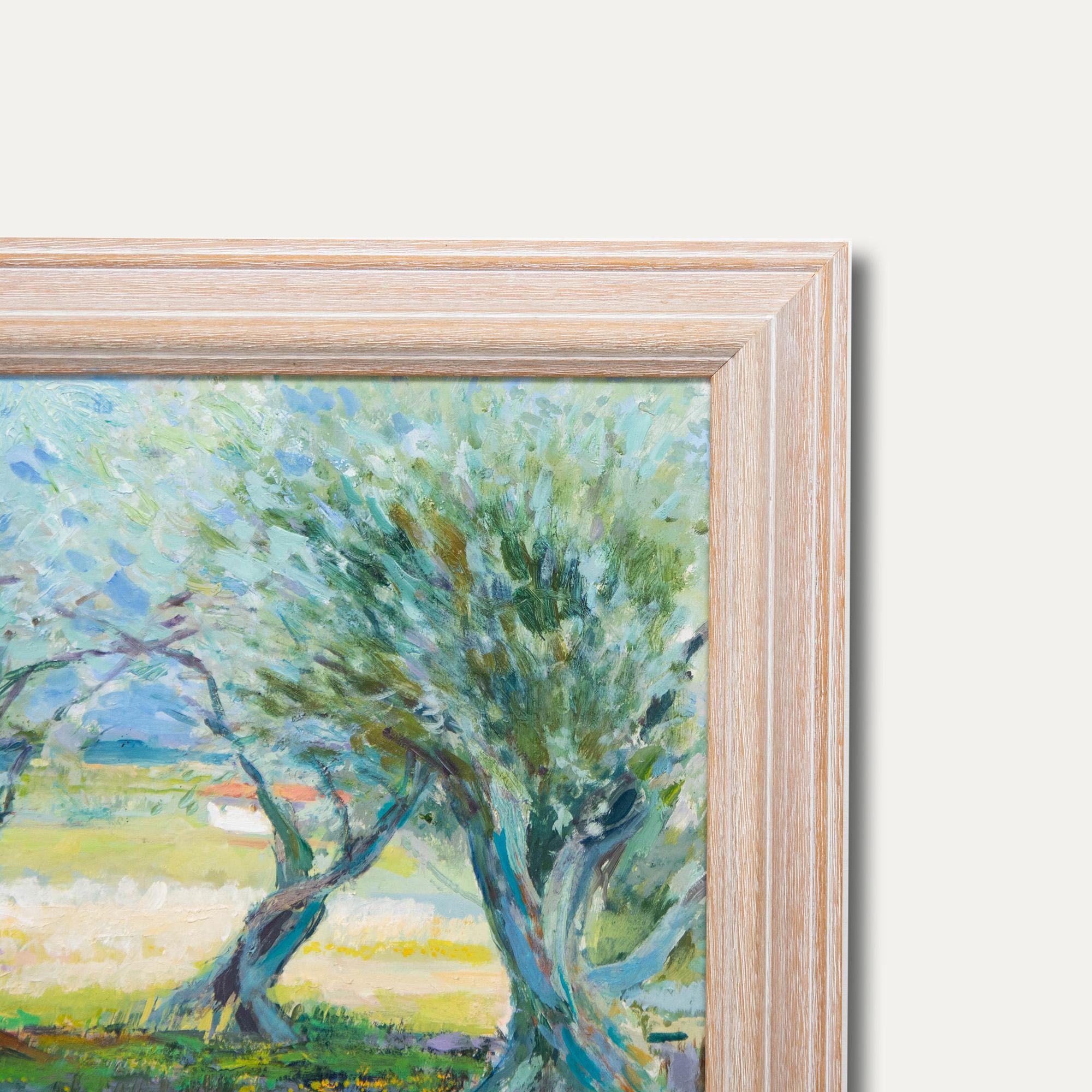 Greta Tomlinson (1927-2021) - Gerahmtes Ölgemälde, Olivenbäume, Provence 1