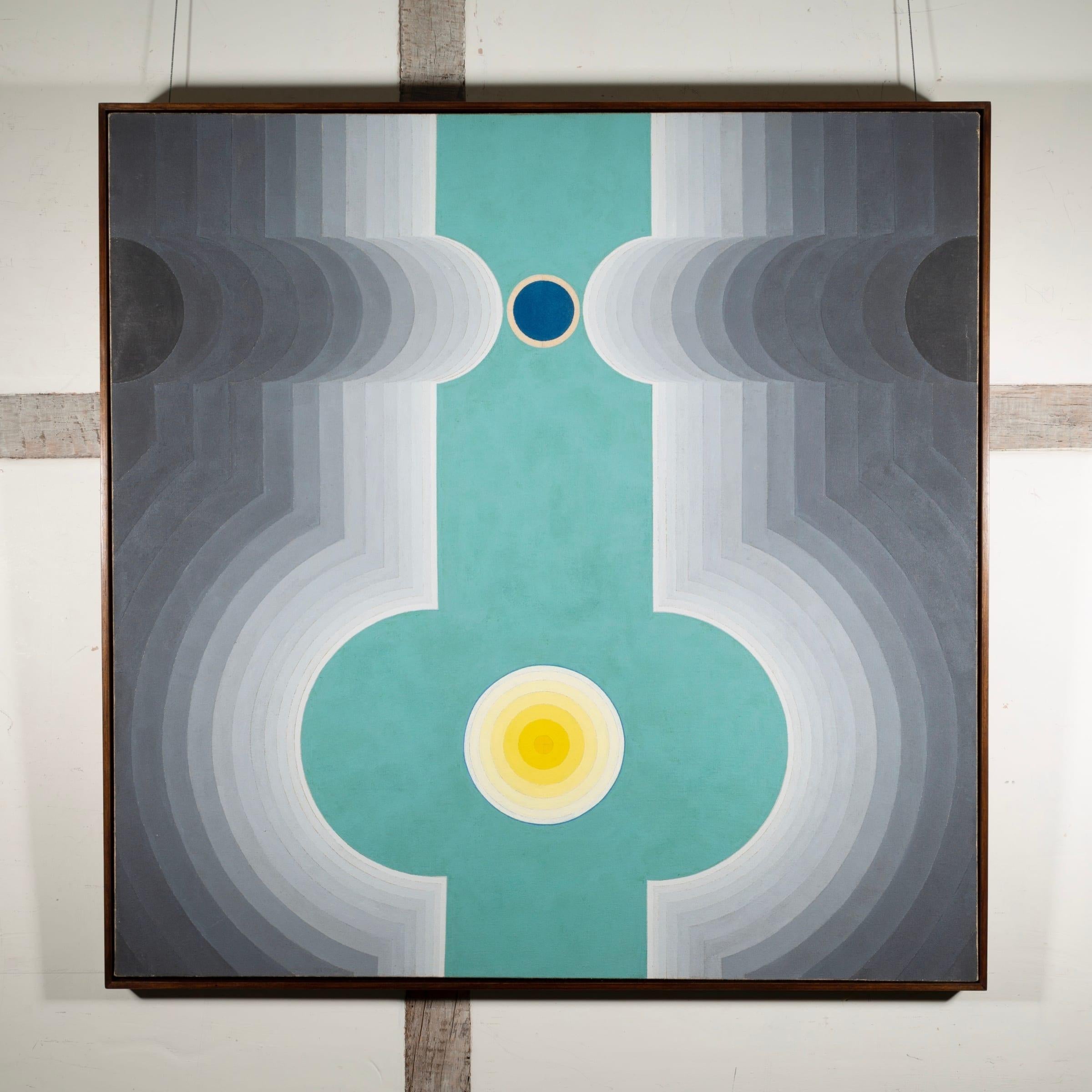 Grey Recession, Acrylic on Canvas Painting by Thomas Nathaniel Davies, 1979 - Gray Abstract Painting by Unknown