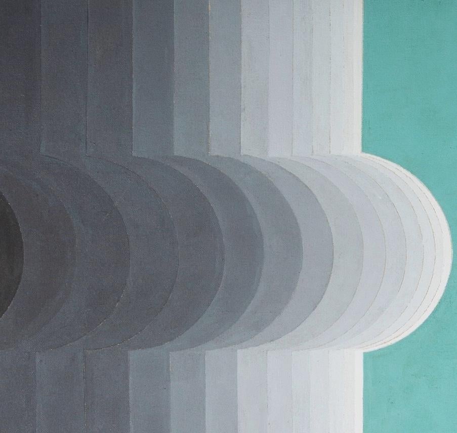 Grey Recession, Acrylic on Canvas Painting by Thomas Nathaniel Davies, 1979

Additional information:
Medium: Acrylic on canvas
91.4 x 91.4 cm
36 x 36 in

Nathaniel Davies was born in Dowlais, Merthyr Tydfil, and studied at the Cardiff School of Art,