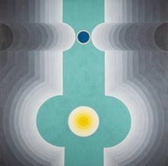 Grey Recession, Acrylic on Canvas Painting by Thomas Nathaniel Davies, 1979