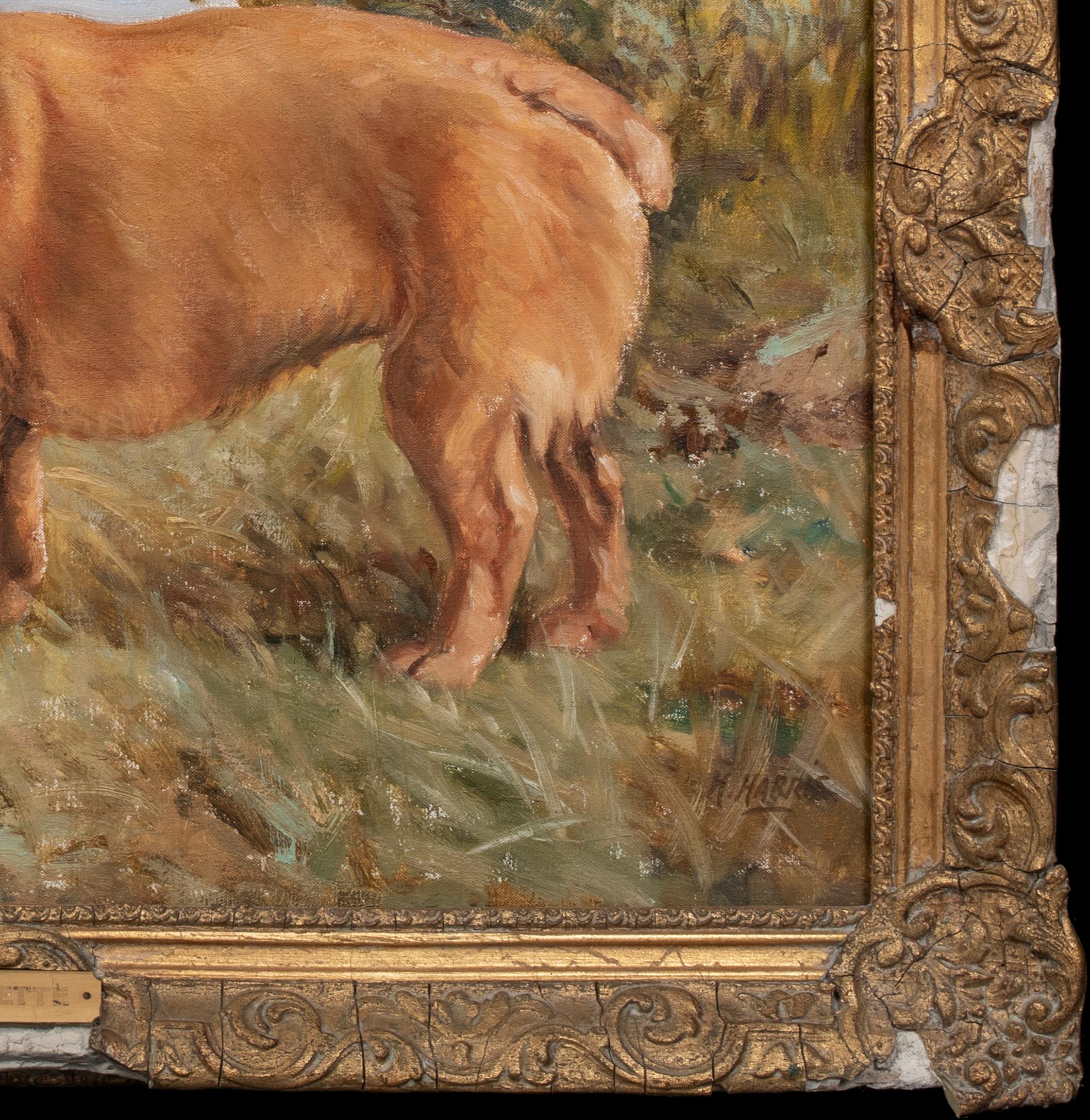 Grey White Horse In a Loose Box, circa 1900  by Louis NADLER For Sale 3