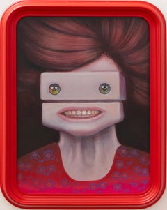 Grimacing Face Emoji Portrait Anxiety Manual Smile – Acrylic and Spray Painting