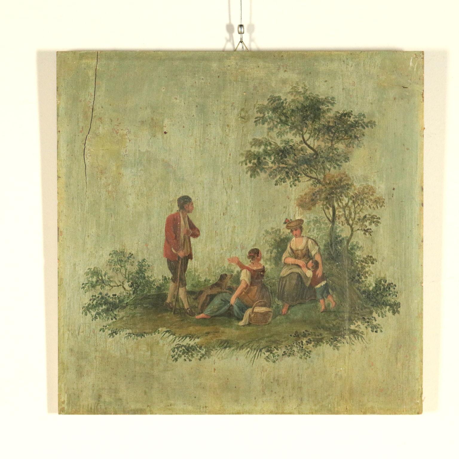 Group Of Four Painted Panels Late '800, Pastoral Scenes For Sale 7