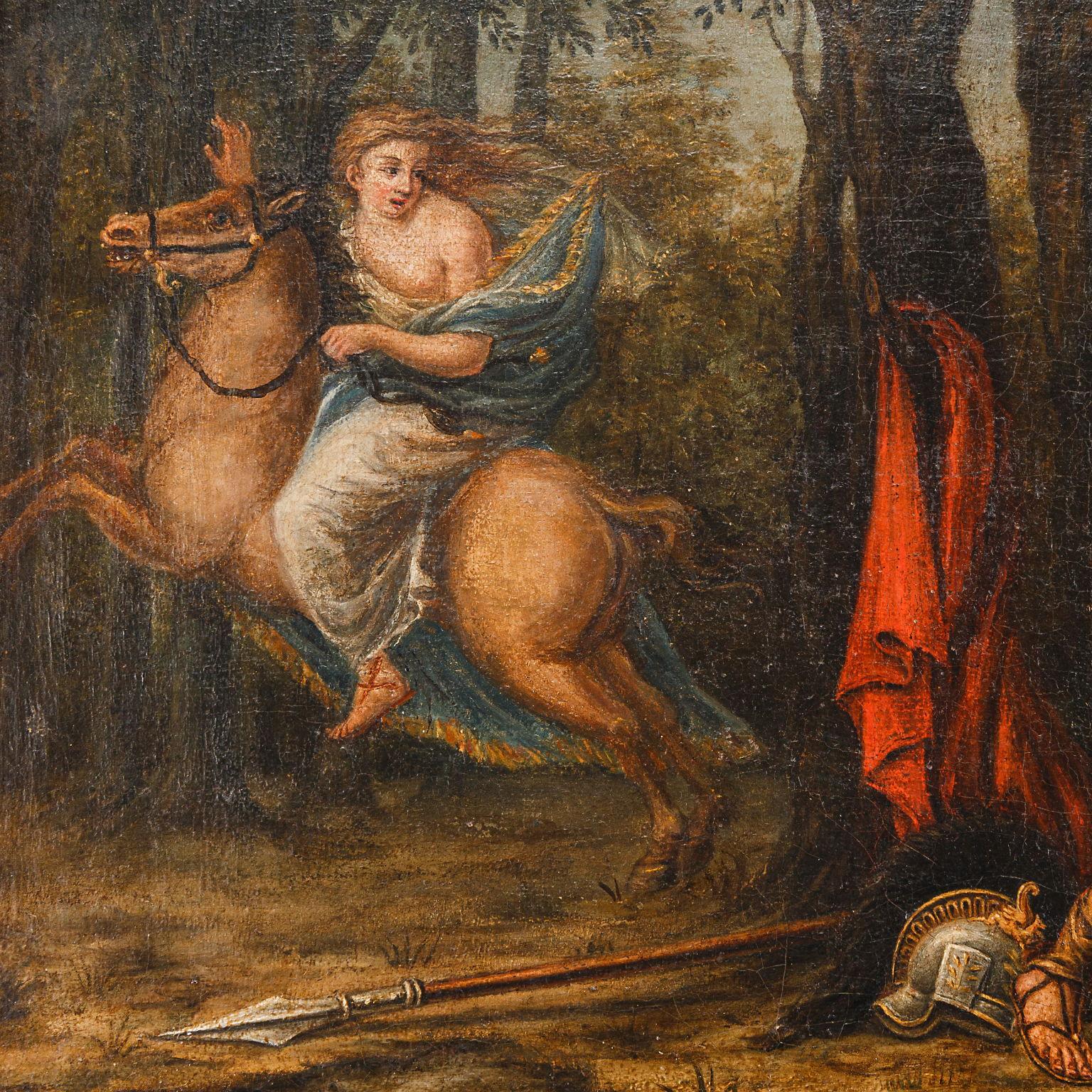 Gruppe von vier Gemälden mit Szenen aus Orlando Furioso, XVIII. Jahrhundert im Angebot 2