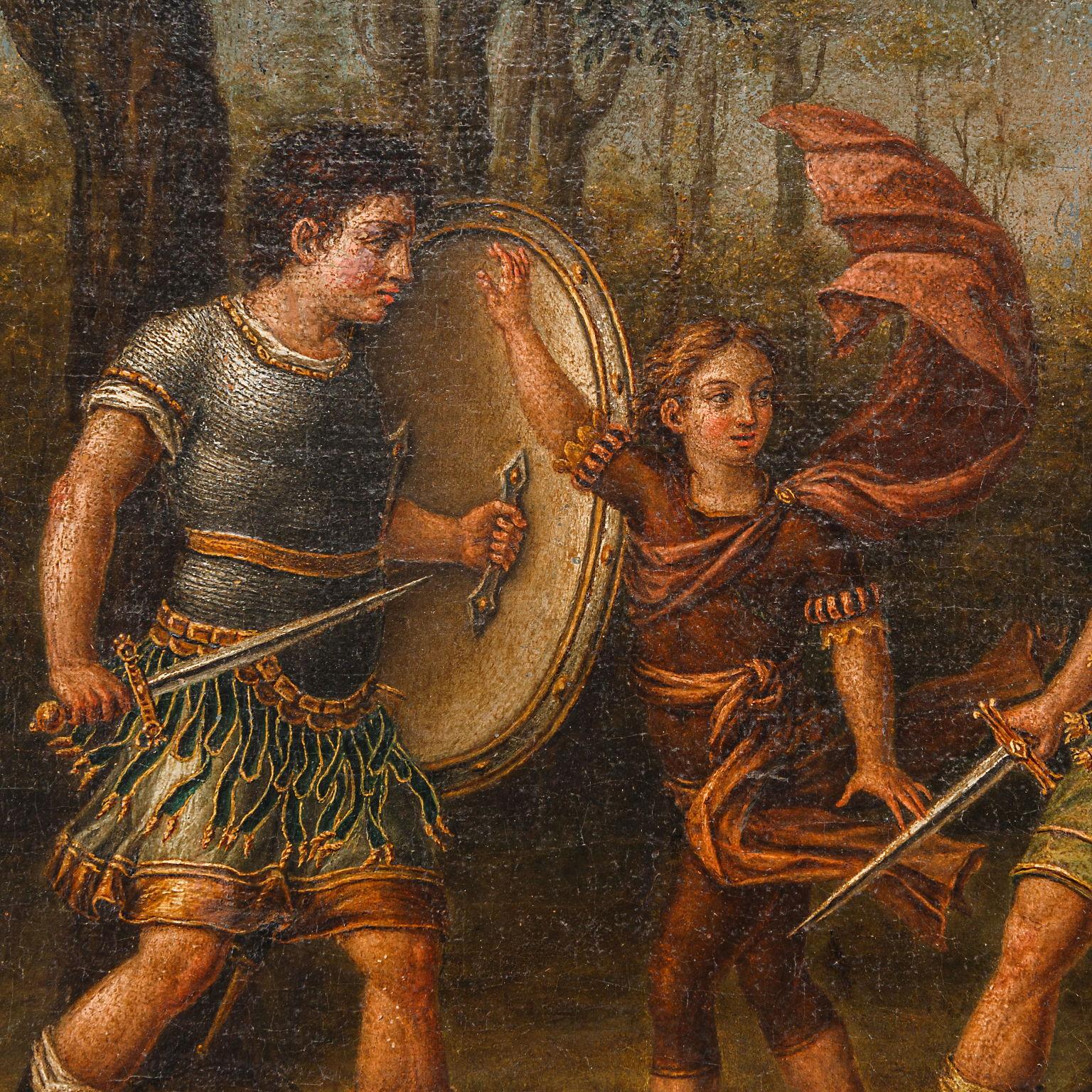 Group of Four Paintings with Scenes from Orlando Furioso, XVIIIth century 4