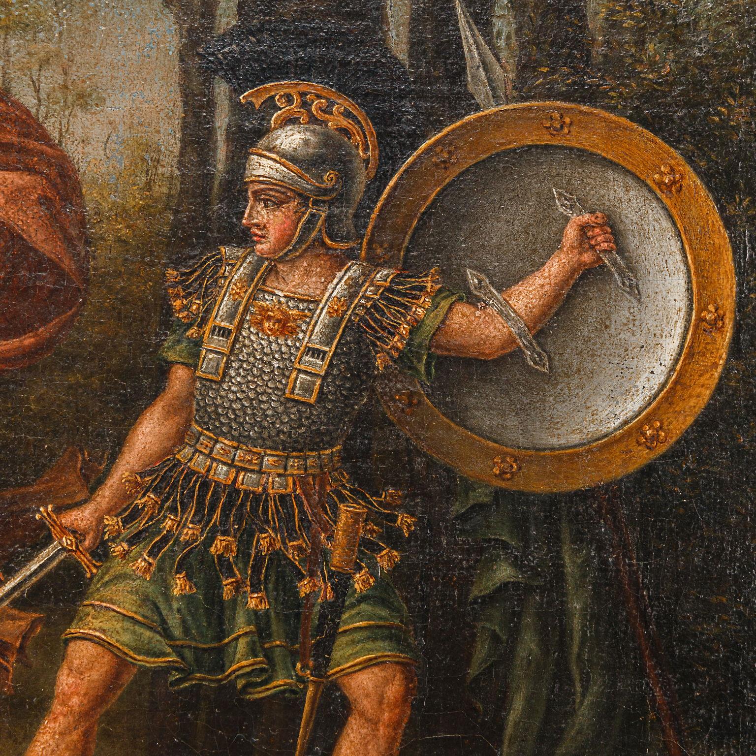Gruppe von vier Gemälden mit Szenen aus Orlando Furioso, XVIII. Jahrhundert im Angebot 4