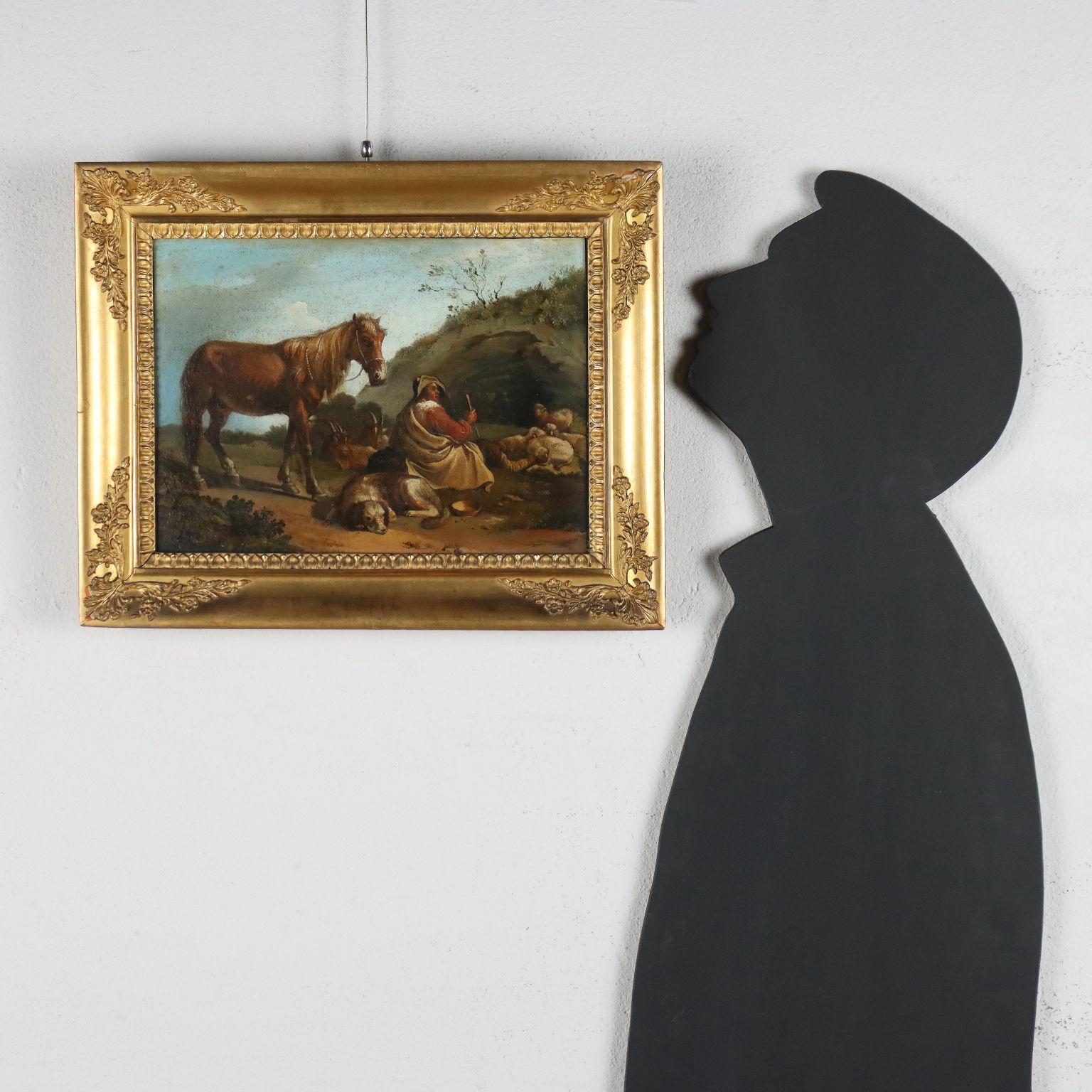 Gruppo di quattro Dipinti con Scene Pastorali, XIX sec - Painting by Unknown