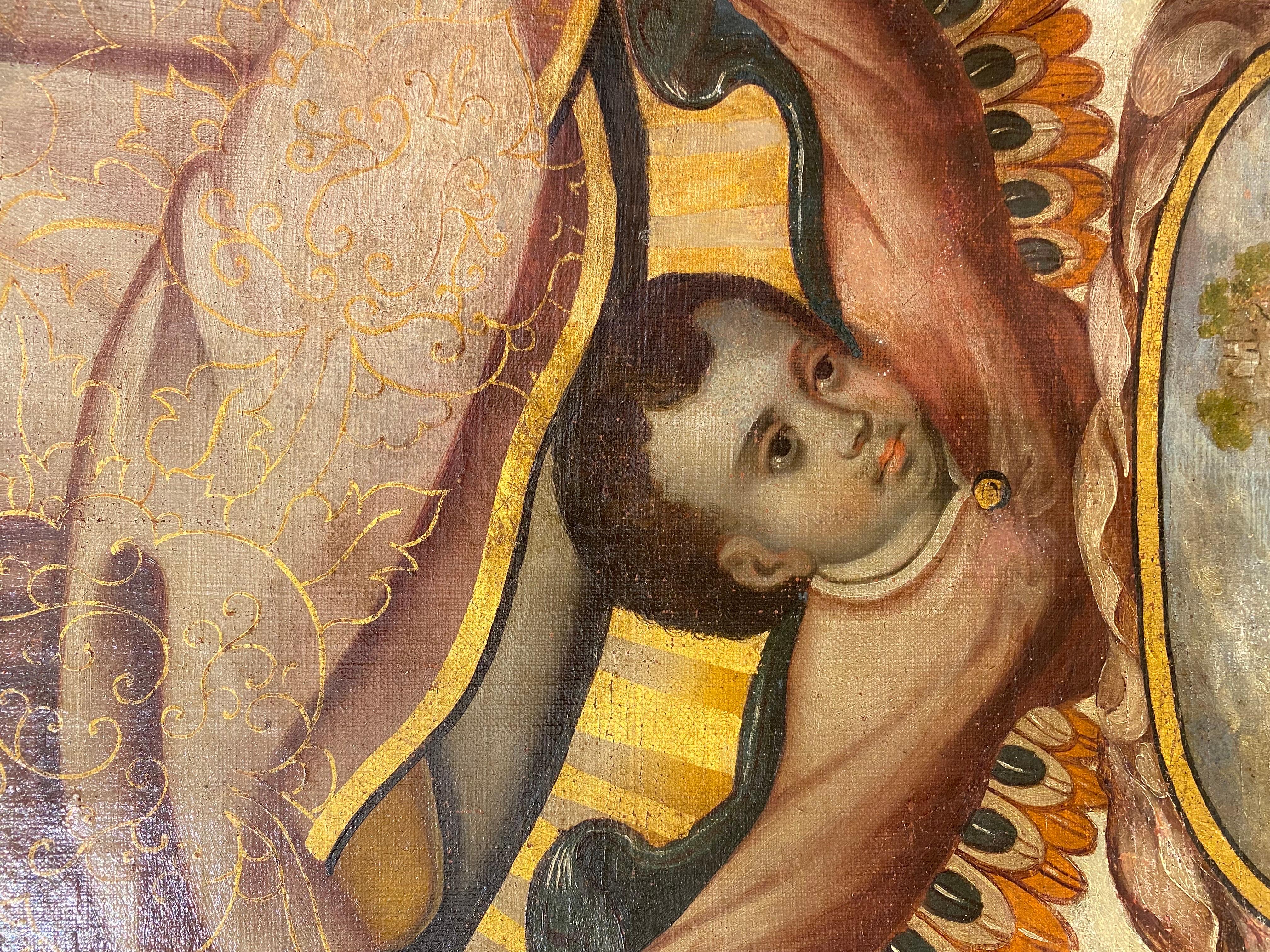 Vierge de Guadalupe mexicaine du 18e siècle .
Huile sur toile.
