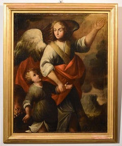 Guardian Angel Paint Oil on canvas Old master 17th Century Raffaello Italian Art