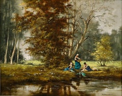 Gudrun Sibbons (b.1925)  - 20th Century Oil, Wash Day