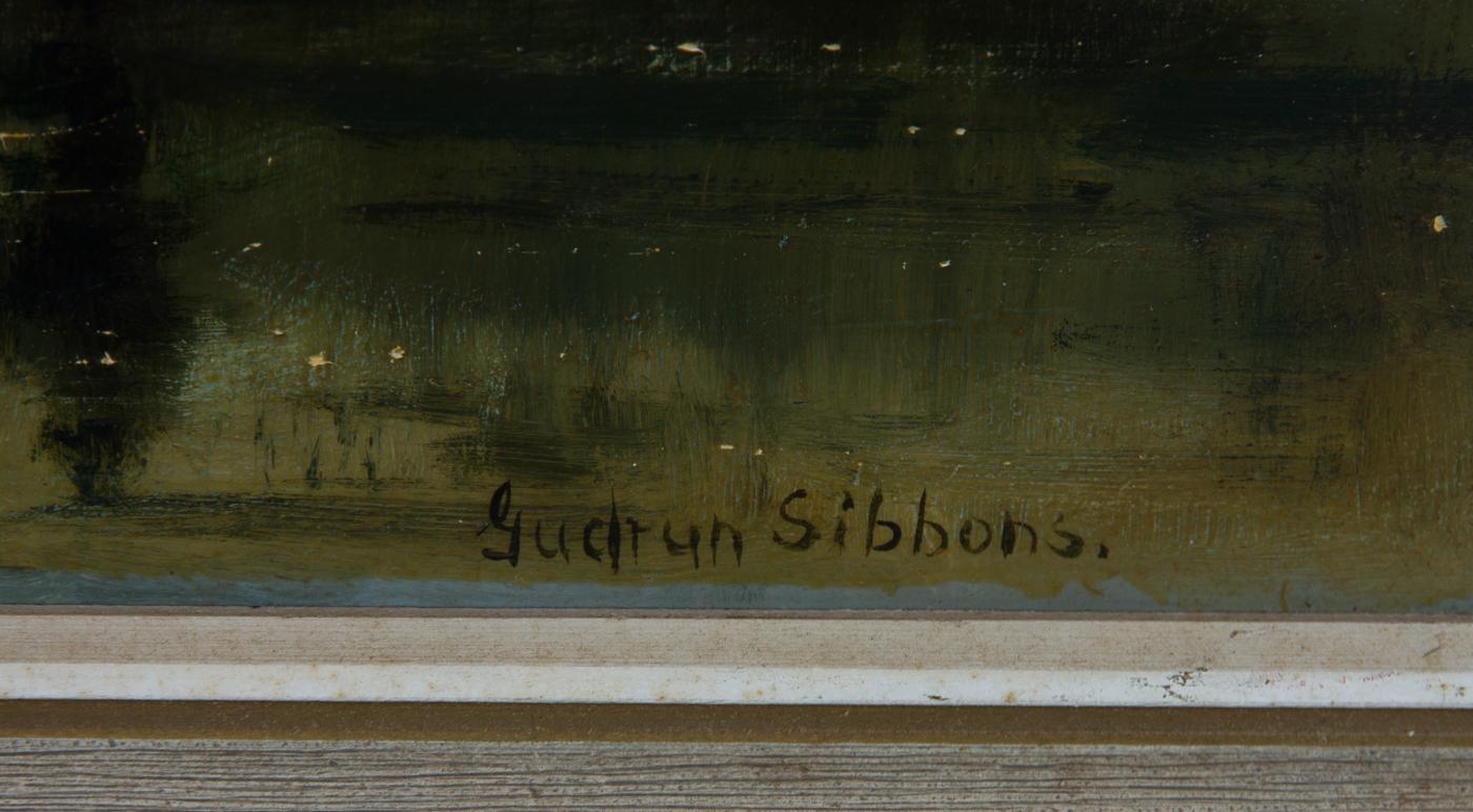 Gudrun Sibbons (b.1925) - Fine Mid 20th Century Oil, Lakeside Fishermen 1