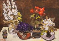 Günter Dührkop (1925-2002) - Framed Oil, Still Life of Potted Plants