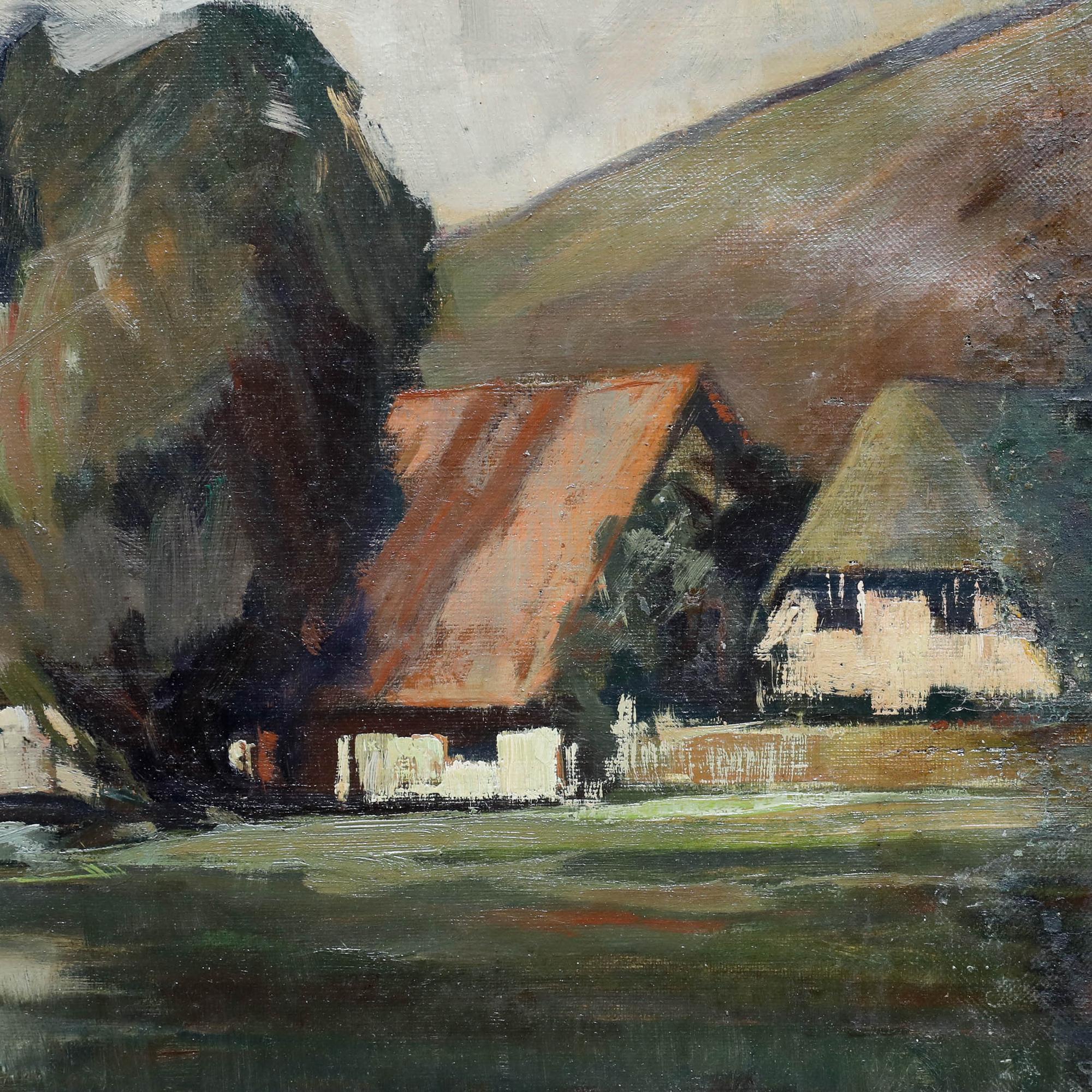Gustav Adolf Engelhardt (1892-1937) - Framed Oil, Valley Crossing For Sale 1