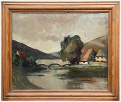 Antique Gustav Adolf Engelhardt (1892-1937) - Framed Oil, Valley Crossing