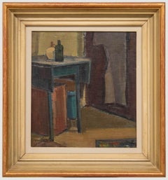 Gustav-Adolf Johansson (1912-2011) - Framed Oil, Still Life in the Study